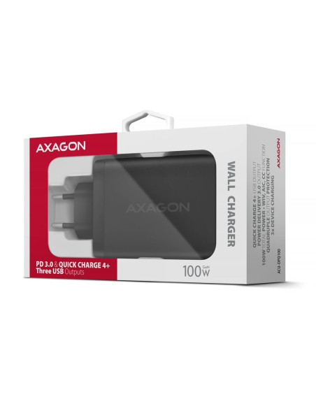 MOBILE CHARGER WALL USB 100W/GAN 3PORT ACU-DPQ100 AXAGON
