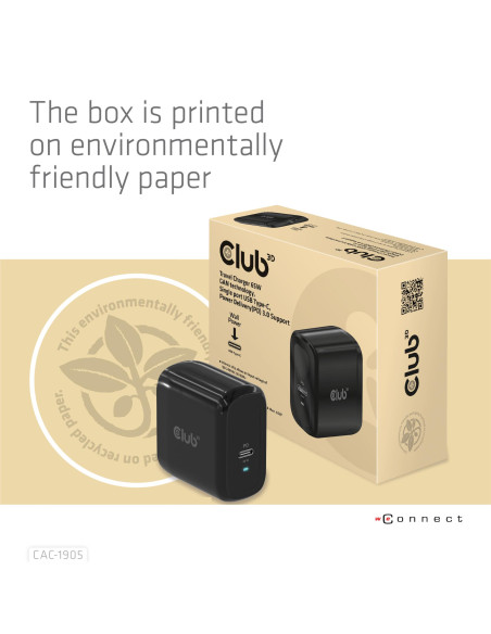 MOBILE TRAVEL CHARGER USB-C/PPS 65W CAC-1905EU CLUB3D