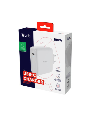 MOBILE CHARGER WALL MAXO 100W/USB-C WHITE 25140 TRUST