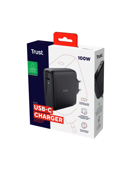 MOBILE CHARGER WALL MAXO 100W/USB-C BLACK 24818 TRUST