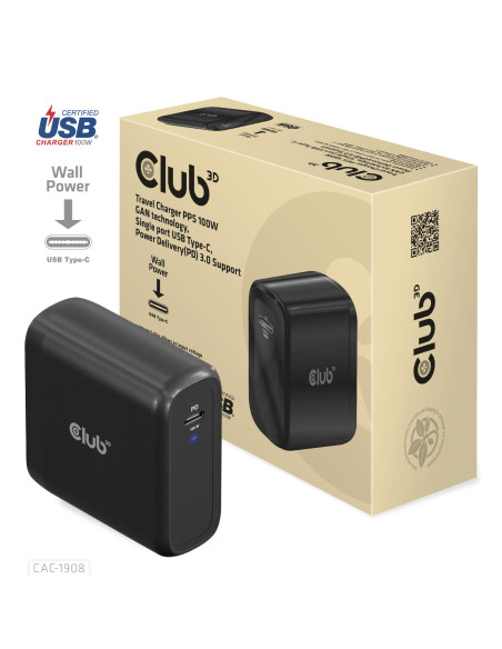 MOBILE TRAVEL CHARGER USB-C/100W CAC-1908EU CLUB3D