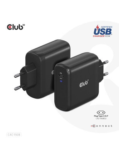 MOBILE TRAVEL CHARGER USB-C/100W CAC-1908EU CLUB3D