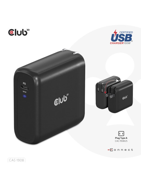 MOBILE TRAVEL CHARGER USB-C/100W CAC-1908EU CLUB3D