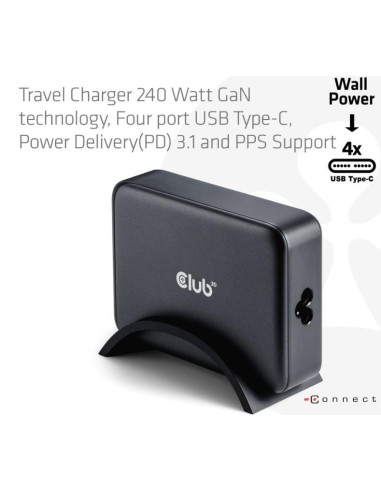 MOBILE CHARGER 4PORT/GAN 240W CAC-1918 CLUB3D