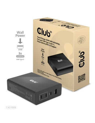 MOBILE TRAVEL CHARGER USB-C/132W GAN CAC-1906 CLUB3D