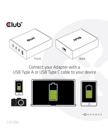 MOBILE TRAVEL CHARGER USB-C/132W GAN CAC-1906 CLUB3D