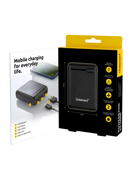 POWER BANK USB 10000MAH/BLACK XS10000 INTENSO
