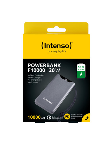 POWER BANK USB 10000MAH QC3.0/GREY 7332034 INTENSO