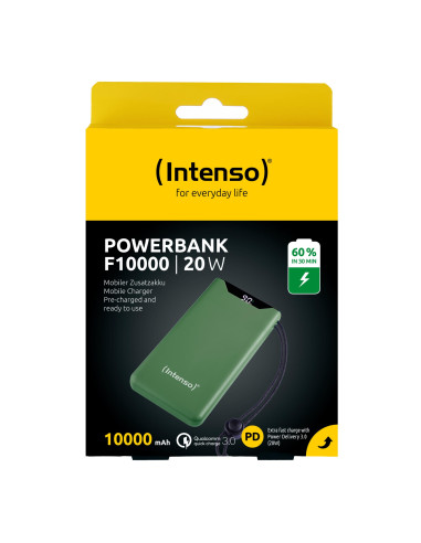 POWER BANK USB 10000MAH QC3.0/GREEN 7332037 INTENSO