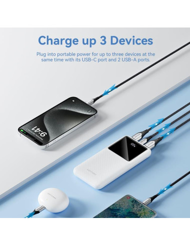 POWER BANK USB 10000MAH 22.5W/USB WHITE FHKW0 VENTION