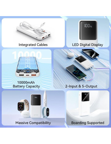 POWER BANK USB 10000MAH 22.5W/WHITE FHOW0 VENTION