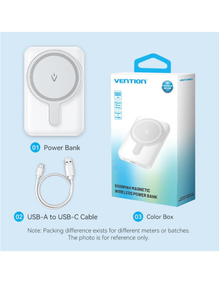 POWER BANK USB 5000MAH 20W/WHITE FHSW0 VENTION