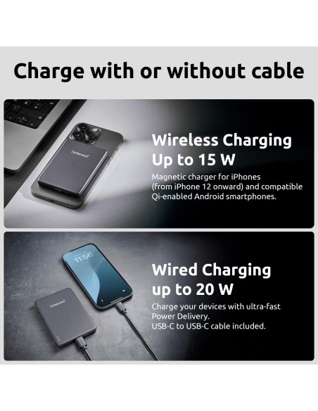 POWER BANK USB 5000MAH MAG/GREY 7344024 INTENSO