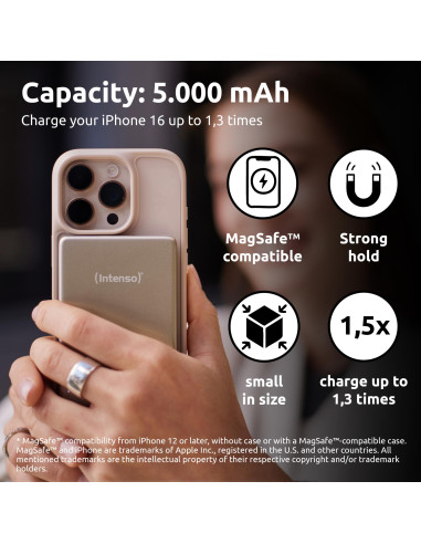 POWER BANK USB 5000MAH MAG/CHAMPAGNE 7344021 INTENSO