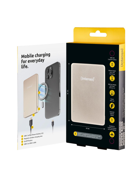POWER BANK USB 5000MAH MAG/CHAMPAGNE 7344021 INTENSO
