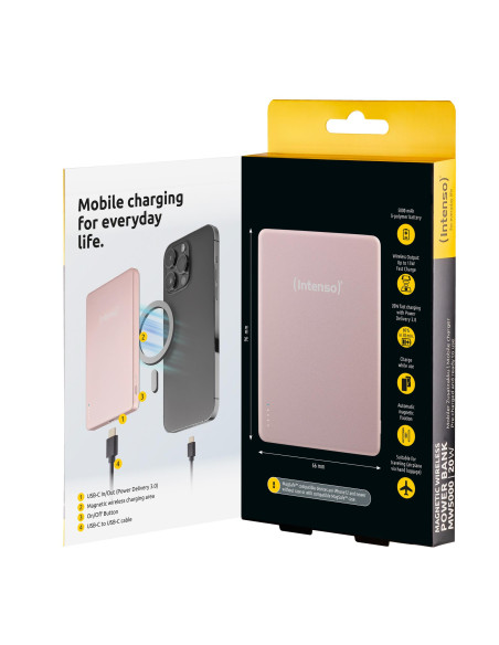 POWER BANK USB 5000MAH MAG/ROSE 7344023 INTENSO