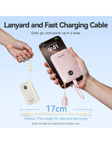 POWER BANK USB 10000MAH 22.5W/PINK FKAP0-C VENTION