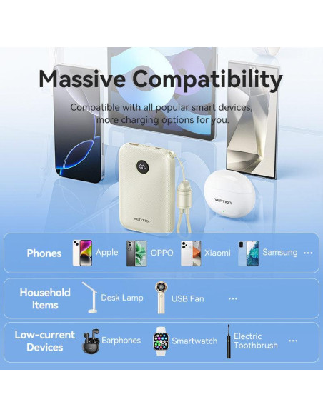 POWER BANK USB 10000MAH 22.5W/BEIGE FKAN0-C VENTION