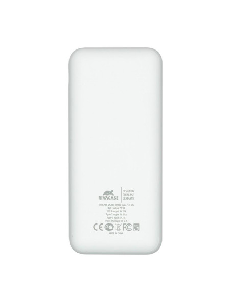 POWER BANK USB 20000MAH/VA2081 WHITE RIVACASE