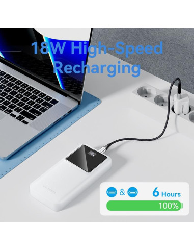 POWER BANK USB 20000MAH 22.5W/WHITE FHLW0 VENTION