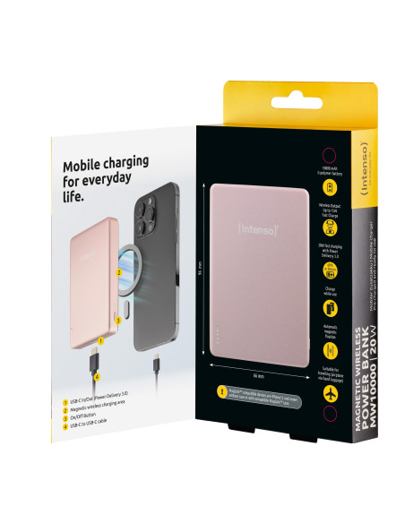 POWER BANK USB 10000MAH MAG/ROSE 7344033 INTENSO