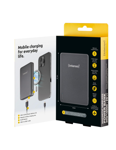 POWER BANK USB 10000MAH MAG/GREY 7344034 INTENSO