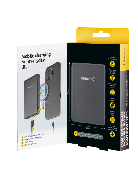 POWER BANK USB 10000MAH MAG/GREY 7344034 INTENSO