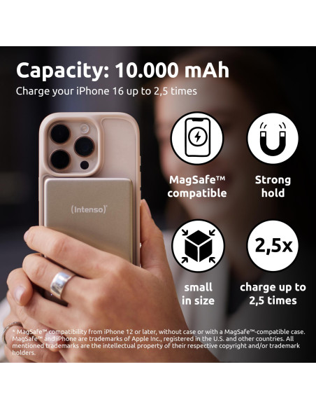 POWER BANK USB 10000MAH MAG/CHAMPAGNE 7344031 INTENSO