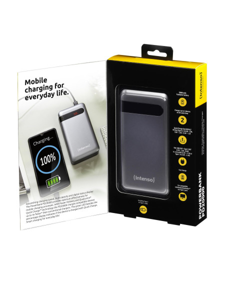 POWER BANK USB 20000MAH QC3.0/ANTHRACITE PD20000 INTENSO