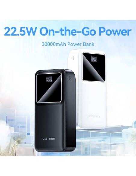 POWER BANK USB 30000MAH 22.5W/BLACK FHMB0 VENTION