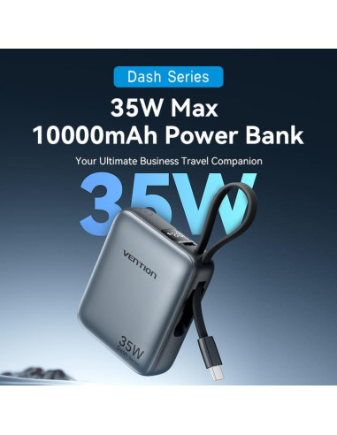 POWER BANK USB 10000MAH 35W/MINI GRAY FHEH0 VENTION