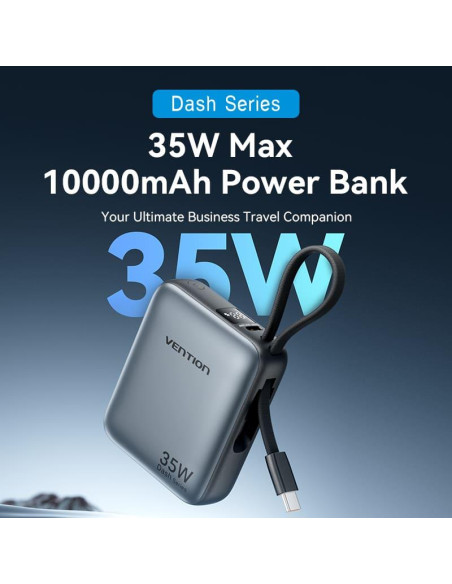 POWER BANK USB 10000MAH 35W/MINI GRAY FHEH0 VENTION