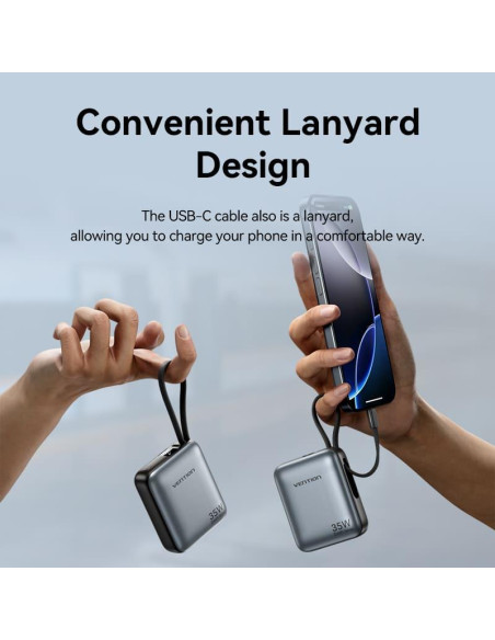 POWER BANK USB 10000MAH 35W/MINI GRAY FHEH0 VENTION