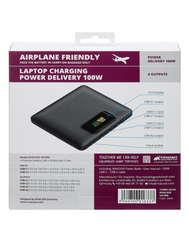 POWER BANK USB 20000MAH/VA1090 RIVACASE