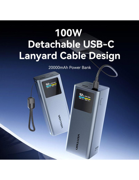 POWER BANK USB 20000MAH 100W/FKCH0 VENTION