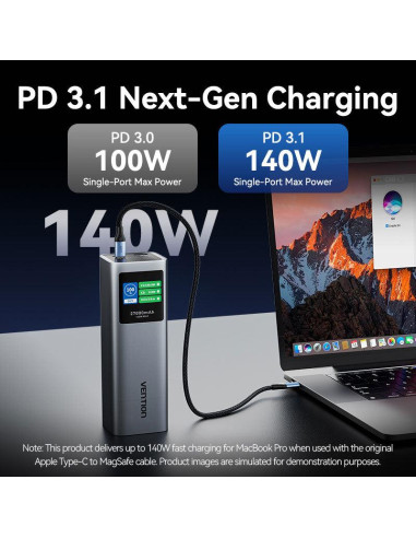 POWER BANK USB 27000MAH 140W/FKEH0 VENTION