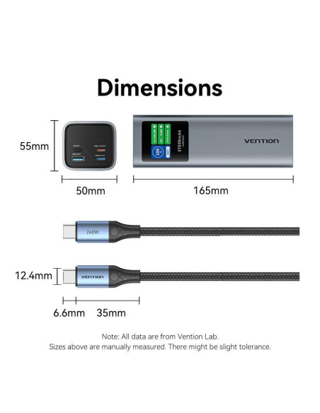 POWER BANK USB 27000MAH 140W/FKEH0 VENTION