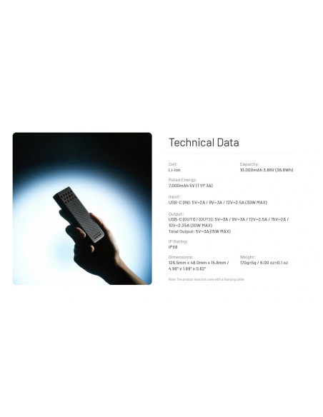 POWER BANK 10000MAH/CARBO 10000 G2 BLUE NITECORE