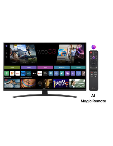 TV Set, LG, 43", 4K/Smart, 3840x2160, Wireless LAN, Bluetooth, webOS, Black, 43NANO81A3A