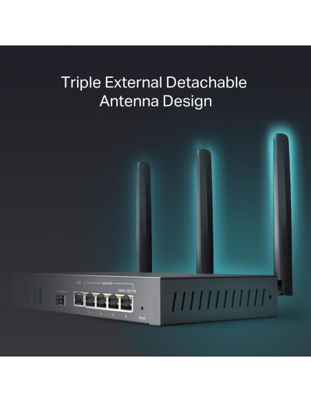 Wireless Router, TP-LINK, Omada AX3000 Gigabit VPN Router, Data speed 3000 Mbit/s, Ethernet WAN Yes, WAN connection type SFP, E