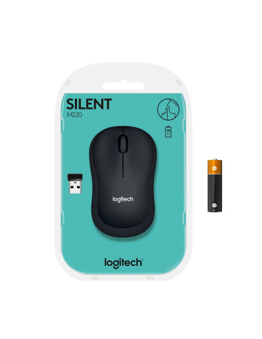 MOUSE USB OPTICAL WRL M220/SILENT B/G 910-004878 LOGITECH