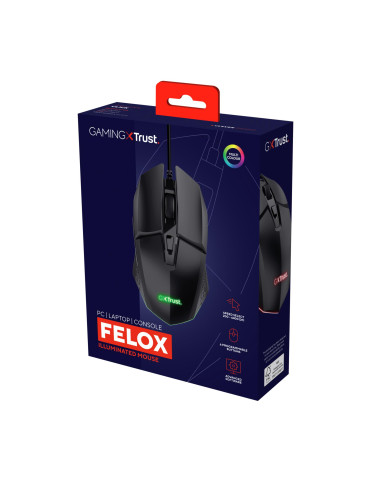 MOUSE USB OPTICAL GAMING BLACK/GXT 109 FELOX 25036 TRUST