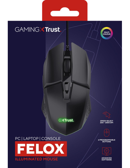 MOUSE USB OPTICAL GAMING BLACK/GXT 109 FELOX 25036 TRUST