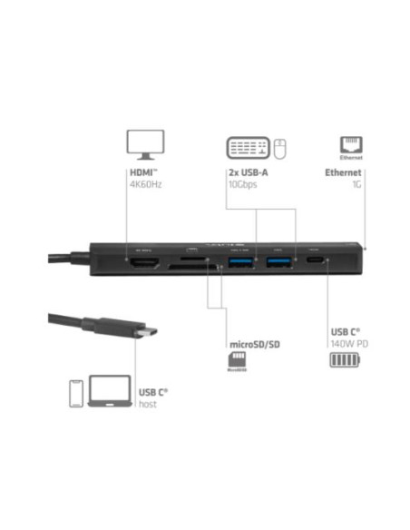 I/O HUB 7IN1 USB-C HDMI/140W CSV-2555 CLUB3D
