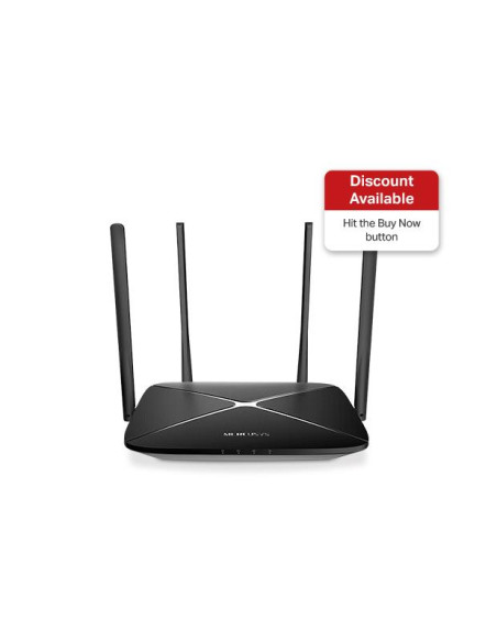 Wireless Router, MERCUSYS, Wireless Router, 1167 Mbps, LAN WAN ports 4, Number of antennas 4, AC12G