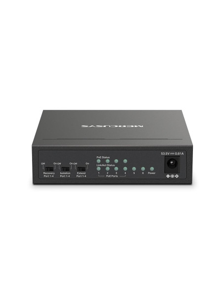 Switch, MERCUSYS, Desktop/pedestal, 6x10Base-T / 100Base-TX, PoE+ ports 4, MS106LP
