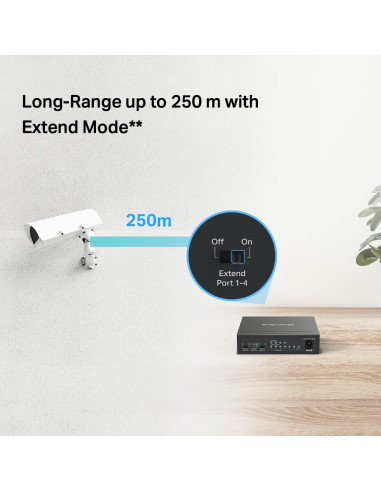 Switch, MERCUSYS, Desktop/pedestal, 6x10Base-T / 100Base-TX, PoE+ ports 4, MS106LP