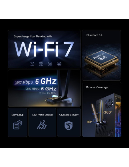 WRL ADAPTER 6500MBPS WI-FI 7/ARCHER TBE400E TP-LINK