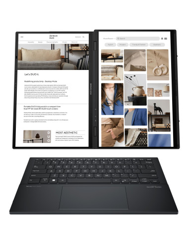 Notebook, ASUS, ZenBook Series, DUO, UX8406CA-PZ009W, CPU Core Ultra, U9-285H, 2900 MHz, 14", Touchscreen, 2880x1800, RAM 32GB,