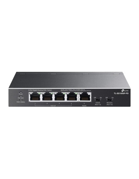 Switch, TP-LINK, TL-SG1005P-PD, Desktop/pedestal, 5x10Base-T / 100Base-TX / 1000Base-T, PoE+ ports 5, TL-SG1005P-PD